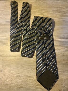 Bergamo New York Olive Green Stripe Men's Tie